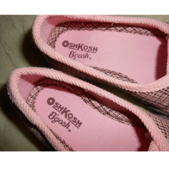 OshKosh B'Gosh Pink & Brown Plaid Slip On Shoes‎ - Picture 5 of 8